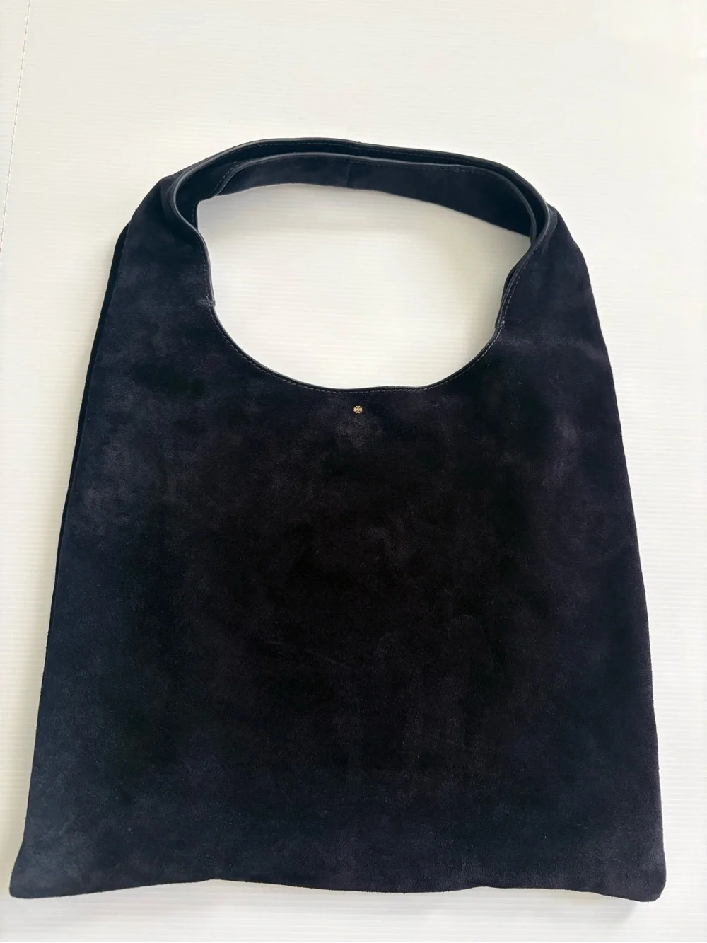 Tory Burch Large Slouchy Suede Shoulder Bag Blue EUC